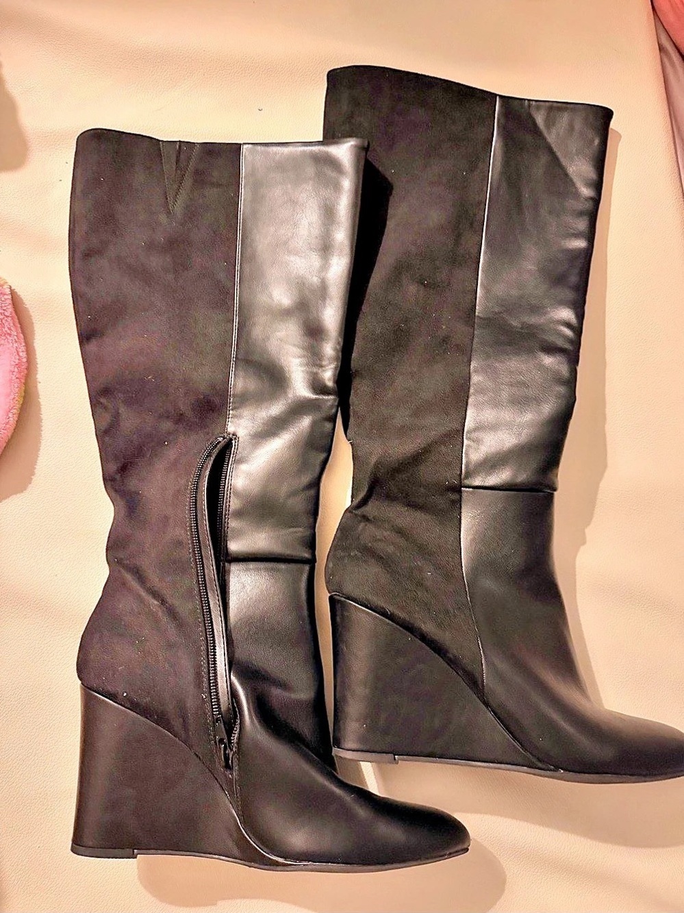 Dolcevita Black Over-the-Knee Wedge Boots Like New 10w